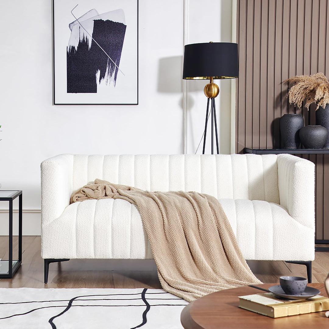 White Tufted Sofa - 3 Seats #030003