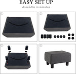 Load image into Gallery viewer, Luxora Rectangle Dark Gray Linen Small Foot Stool
