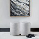 Load image into Gallery viewer, Linen Round Ottoman
