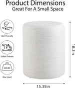 Load image into Gallery viewer, Linen Round Ottoman
