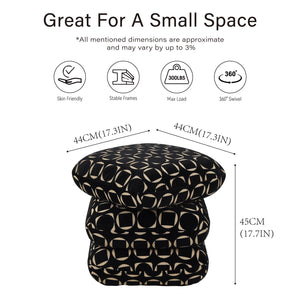 Stacked Swivel Ottoman ( Black Jacquard ) Get Set Style Furniture