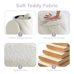 Load image into Gallery viewer, Round Ottoman with Soft Padded Seat, Storage Vanity Stool for Makeup, Upholstered Footrest Stool Ottoman Foot Stool (White) #100202