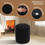 Load image into Gallery viewer, Black Round Ottoman With Storage #100117
