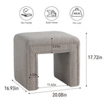Load image into Gallery viewer, Khaki U-Shaped Boucle Ottoman #100043
