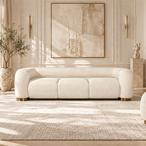 Aurelia Channel-Tufted Sofa (White) Get Set Style Furniture
