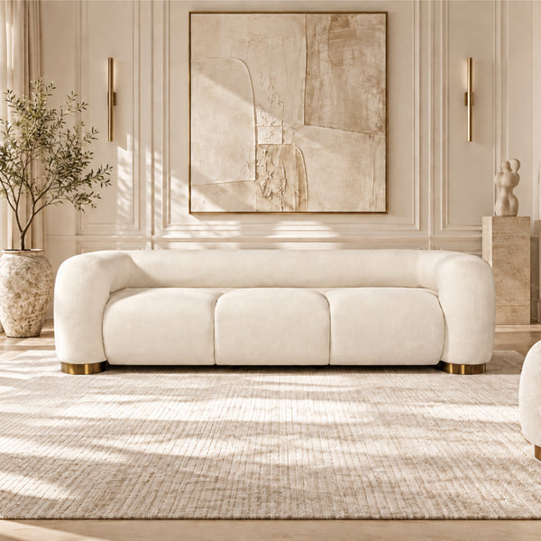 Aurelia Channel-Tufted Sofa (White) Get Set Style Furniture