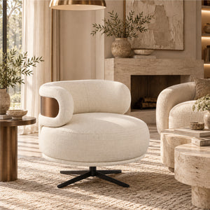 Marlowe Swivel Lounge Chair (White) Get Set Style Furniture
