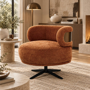 Marlowe Swivel Lounge Chair (Terracotta) Get Set Style Furniture