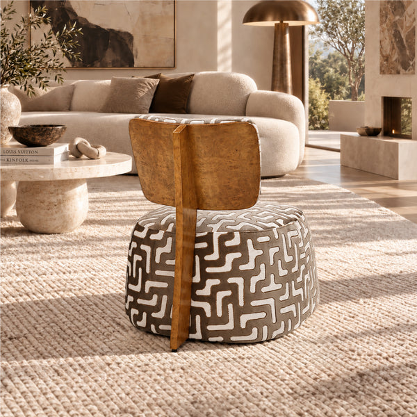 Kuba Burl Wood Accent Chair Get Set Style Furniture