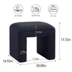 Load image into Gallery viewer, Black U Shaped Boucle Ottoman #100044
