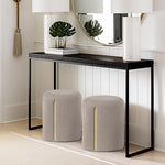 Load image into Gallery viewer, Taupe Round Ottoman with Band #100101

