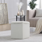 Load image into Gallery viewer, White Square Ottoman With Storage #100122
