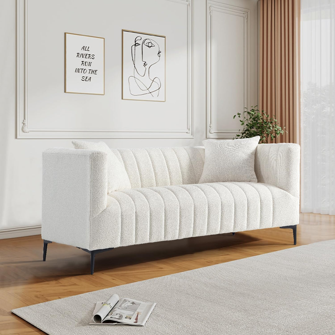 White Tufted Sofa - 3 Seats #030003