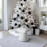 Load image into Gallery viewer, Pringle's  Saddle-shaped Ottoman, Elegant Curved Accent Stool with Plush Upholstered Seat, Chic Footrest &amp; Stylish Statement Piece for Living Room, Bedroom, or Lounge Spaces (Snow White)