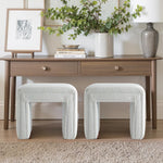 Load image into Gallery viewer, Moony Gray White Boucle U Shaped Ottoman