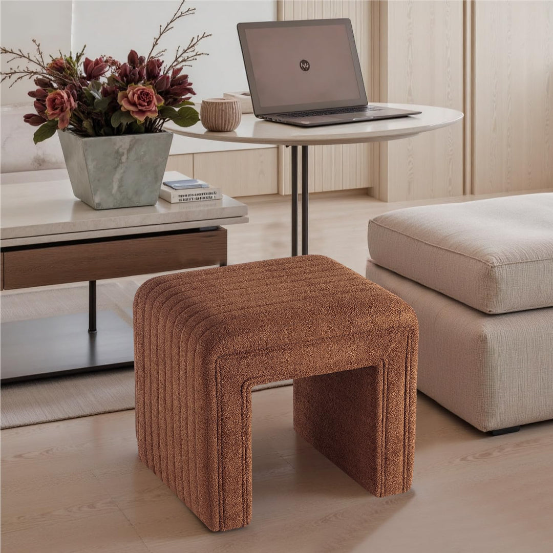 Cedar Boucle U Shaped Ottoman