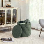 Load image into Gallery viewer, Round Ottoman with Soft Padded Seat, Storage Vanity Stool for Makeup, Upholstered Footrest Stool Ottoman Foot Stool (Green) #100201