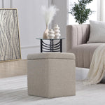 Load image into Gallery viewer, Taupe Square Ottoman With Storage #100121
