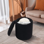 Black Round Ottoman With Storage #100117