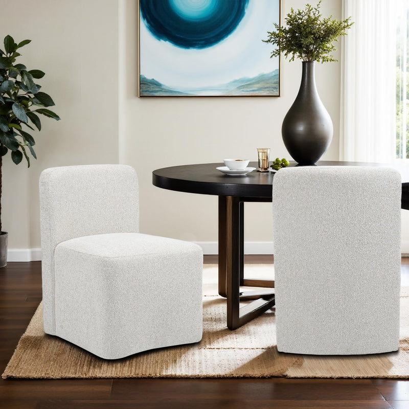 White Upholstered Dining Chairs*2 
