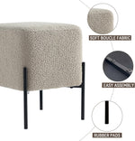 Load image into Gallery viewer, Khaki Cube-Shaped Boucle Stool #100053
