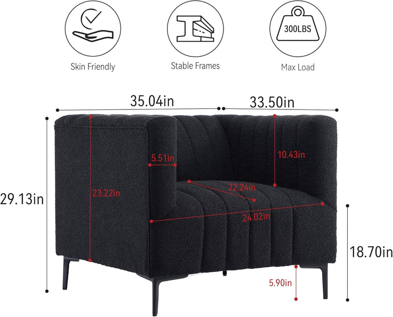 1 Seat Taupe Tufted Sofa 