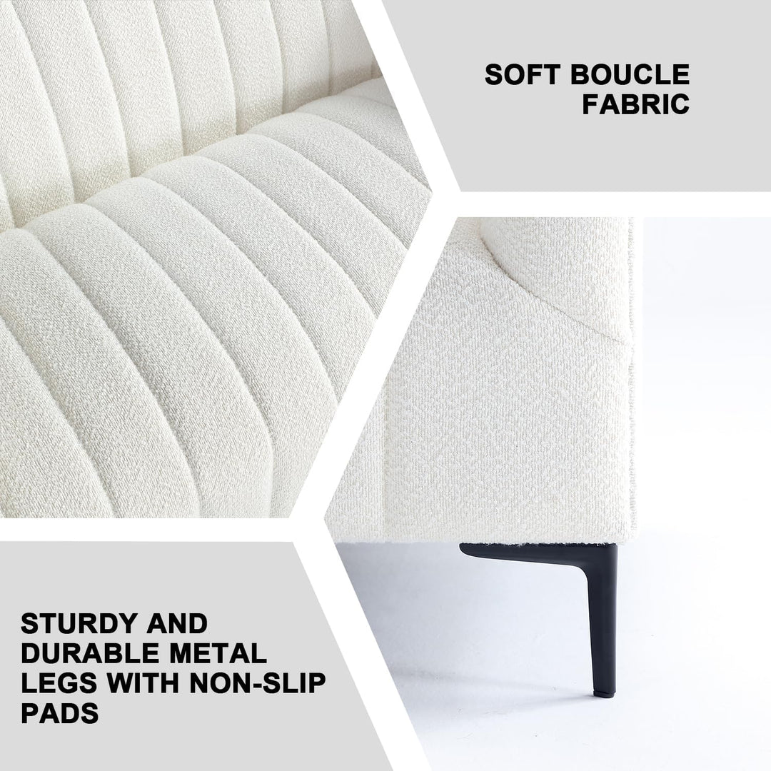 White Tufted Sofa - 3 Seats #030003