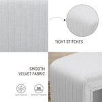 Load image into Gallery viewer, Beige U Shaped Linen Ottoman #100123
