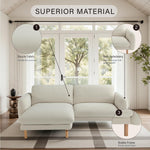 Load image into Gallery viewer, Off White Convertible Sectional Sofa, Modern L Shape Couches with Left/Right Chaise, 86&quot;Wide Mid-Century Sofa with Reversible Cushions

