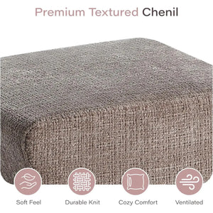 Diamond Plush Ottoman Get Set Style Furniture