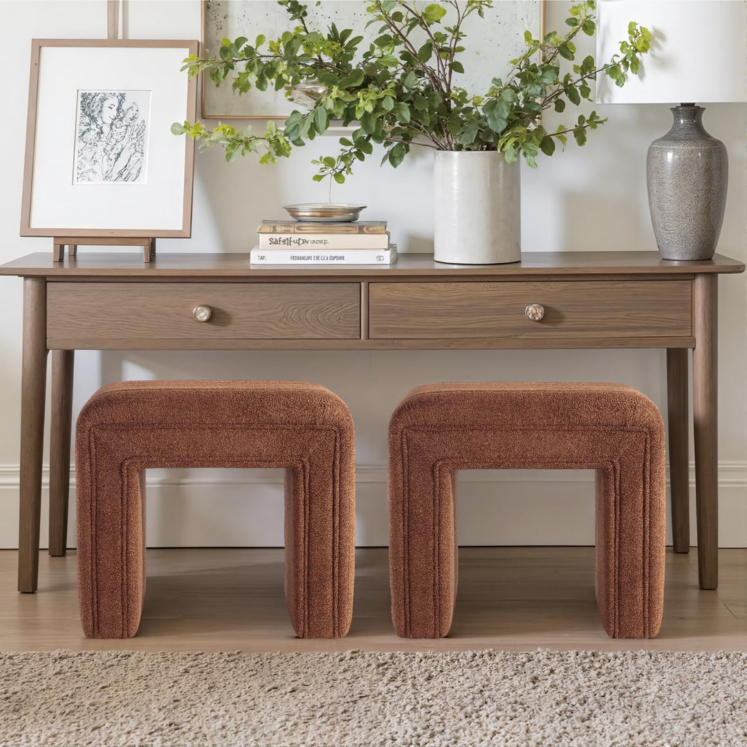 Cedar Boucle U Shaped Ottoman