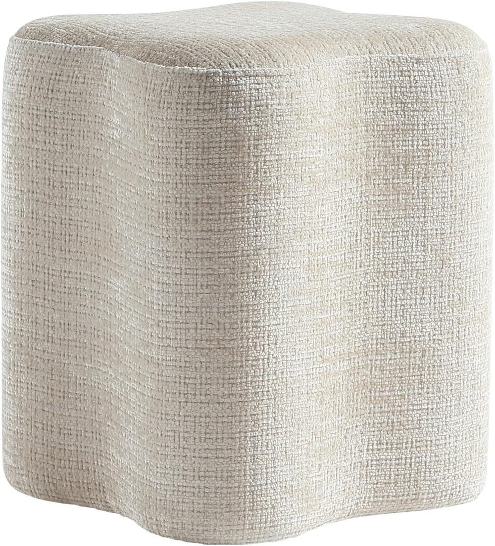 Modern Flowers Shaped Boucle Fabric Ottoman ( GRAY )