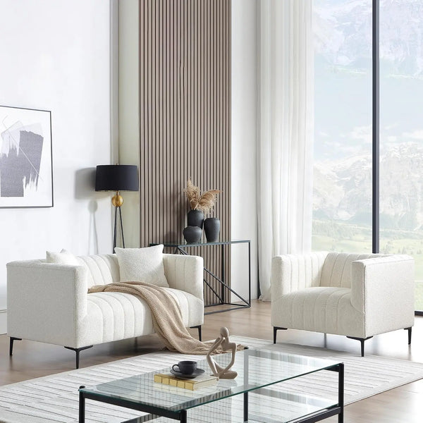 White Tufted Sofa 2 Seaters Get set style furniture