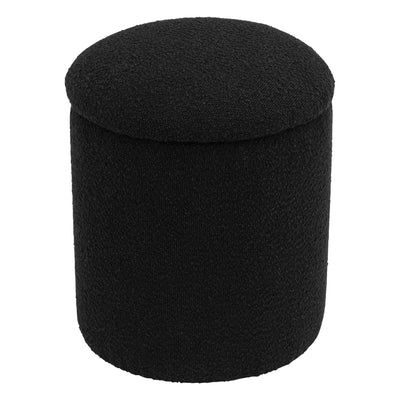 Black Round Ottoman With Storage #100117