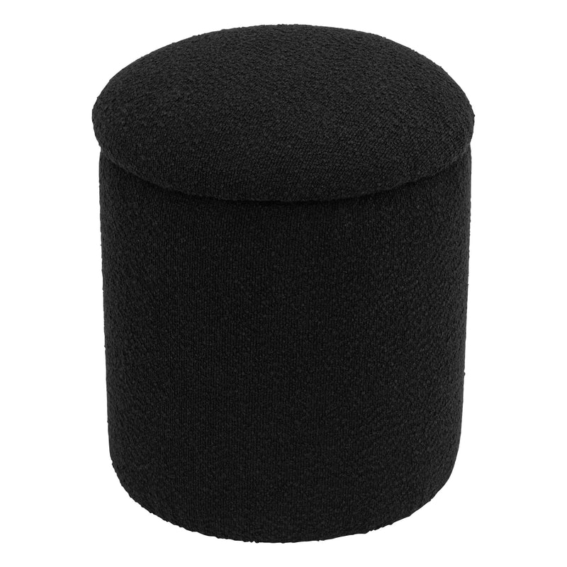 Black Round Ottoman With Storage 