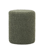 Load image into Gallery viewer, Sherpa Fabric Round Ottoman with Soft Padded Seat, Upholstered Footrest Stool (Green)
