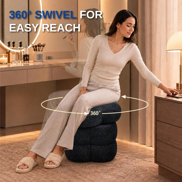 Flora Swivel Ottoman ( Lux Black Gold ) Get Set Style Furniture