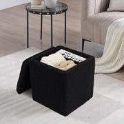 Black Square Ottoman With Storage #100120