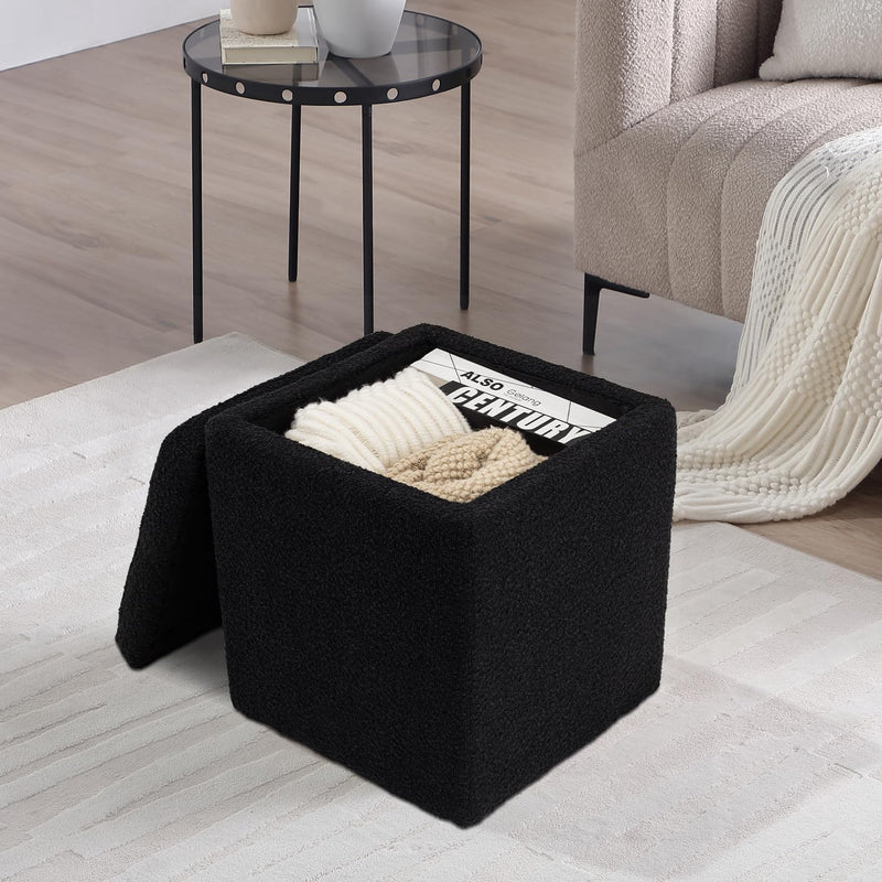 Black Square Ottoman With Storage 