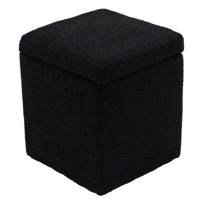 Black Square Ottoman With Storage #100120