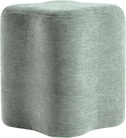 Modern Flowers Shaped Boucle Fabric Ottoman ( GREEN )