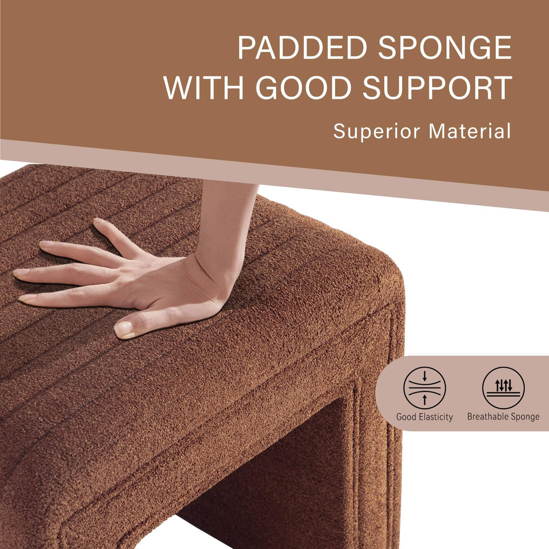 Cedar Boucle U Shaped Ottoman