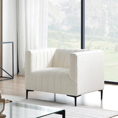 White Tufted Sofa - 1 Seat #010003