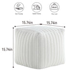 Load image into Gallery viewer, White Boucle Stuffed Pouf #100069
