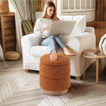 Load image into Gallery viewer, Wooden Base Storage Ottoman: Mustard Boucle #100111
