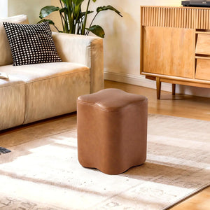 Flower Shaped Accent Stool: Plush petal-shaped ottoman. Adds a chic, cozy touch to your living room, bedroom(Brown) #100194 Get Set Style Furniture
