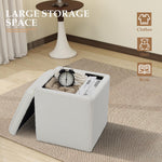 Load image into Gallery viewer, White Square Ottoman With Storage #100122
