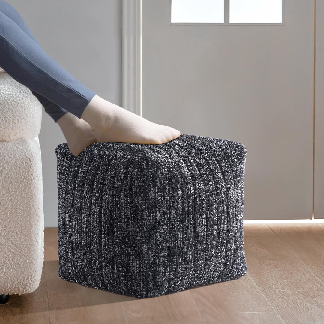 Black Boucle Stuffed Pouf #100108