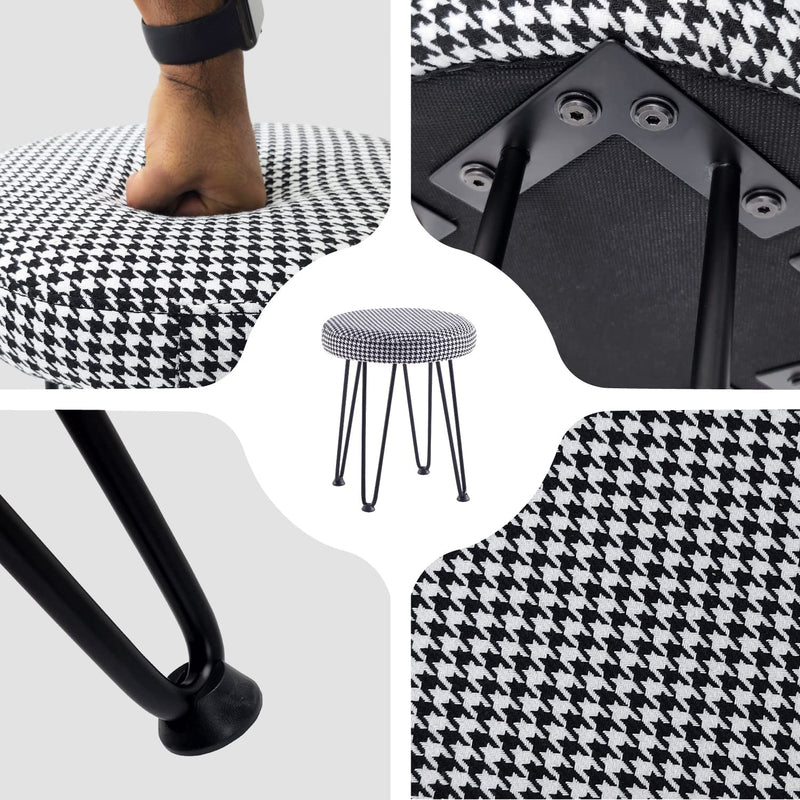 Velvet Striped Vanity Stool
