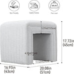 Load image into Gallery viewer, Beige U Shaped Linen Ottoman #100123
